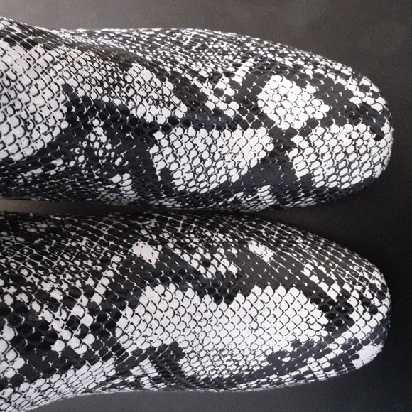 Calvin Klein Monochrome Snake Pattern Boots - Picture 2 of 4